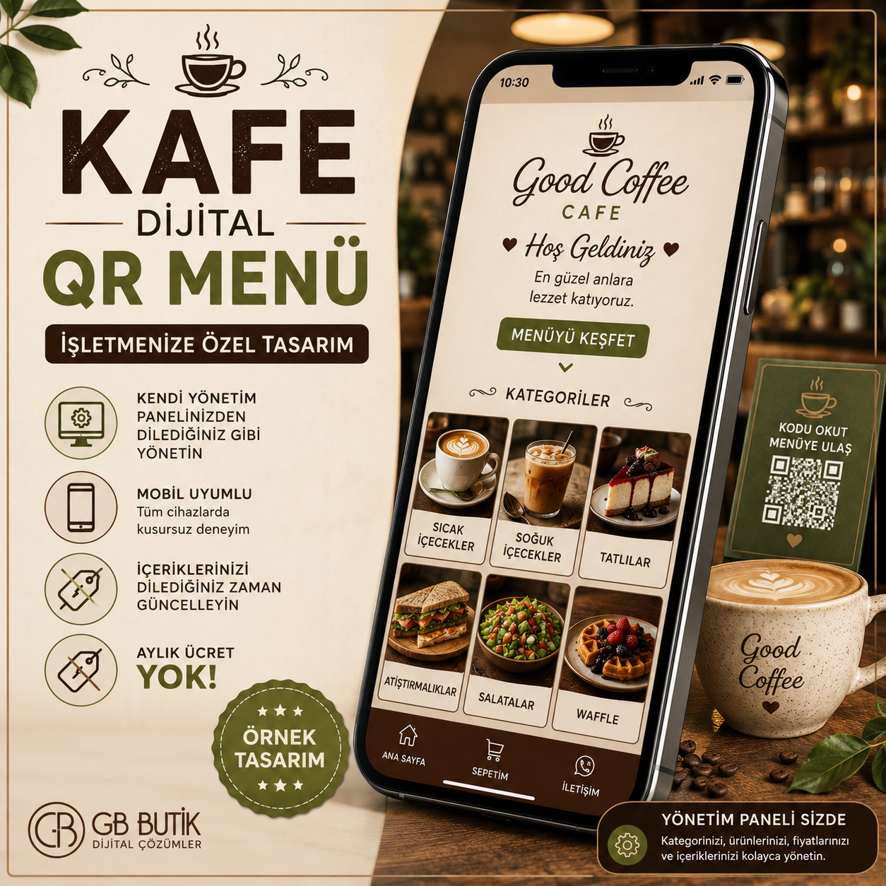 Kafe Dijital QR Menü – İşletmenize Özel Örnek Tasarım