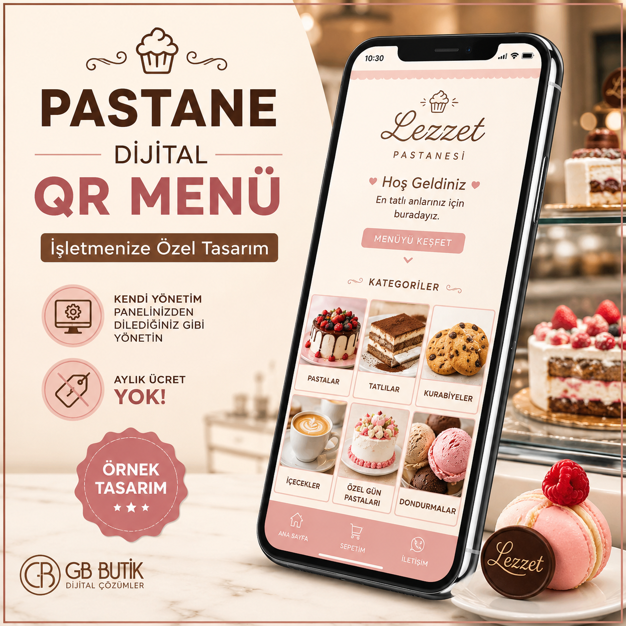 Pastane Dijital QR Menü – İşletmenize Özel Örnek Tasarım