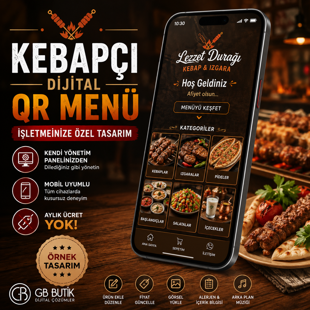 Kebapçı Dijital QR Menü – İşletmenize Özel Örnek Tasarım