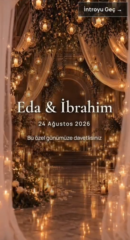 Bin Mum – Düğün Dijital Davetiye | Hazır Tema