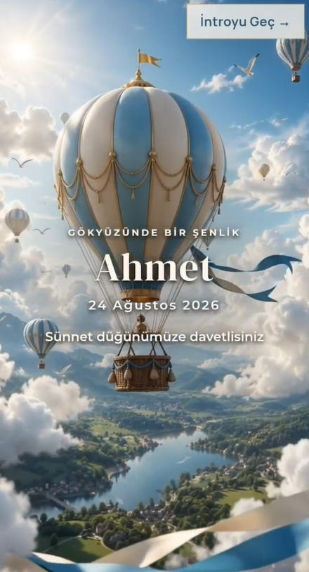 Gökyüzü Şenliği – Sünnet Dijital Davetiye | Hazır Tema
