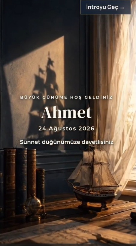 Küçük Bey – Sünnet Dijital Davetiye | Hazır Tema