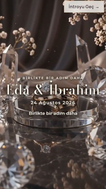 Kristal Gece – Nişan Dijital Davetiye | Hazır Tema