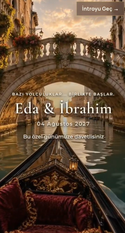 Venedik – Düğün Dijital Davetiye | Hazır Tema